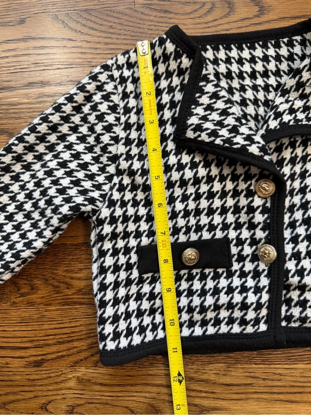 Girls Black & White Houndstooth Jacket and Skirt Set Size 3T- 4T